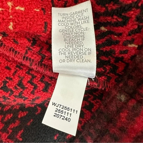 J. Jill Brushed Plaid Cropped Shacket Jacket‎ Large Scarlet Red Soft Cozy Fall - Picture 11 of 15